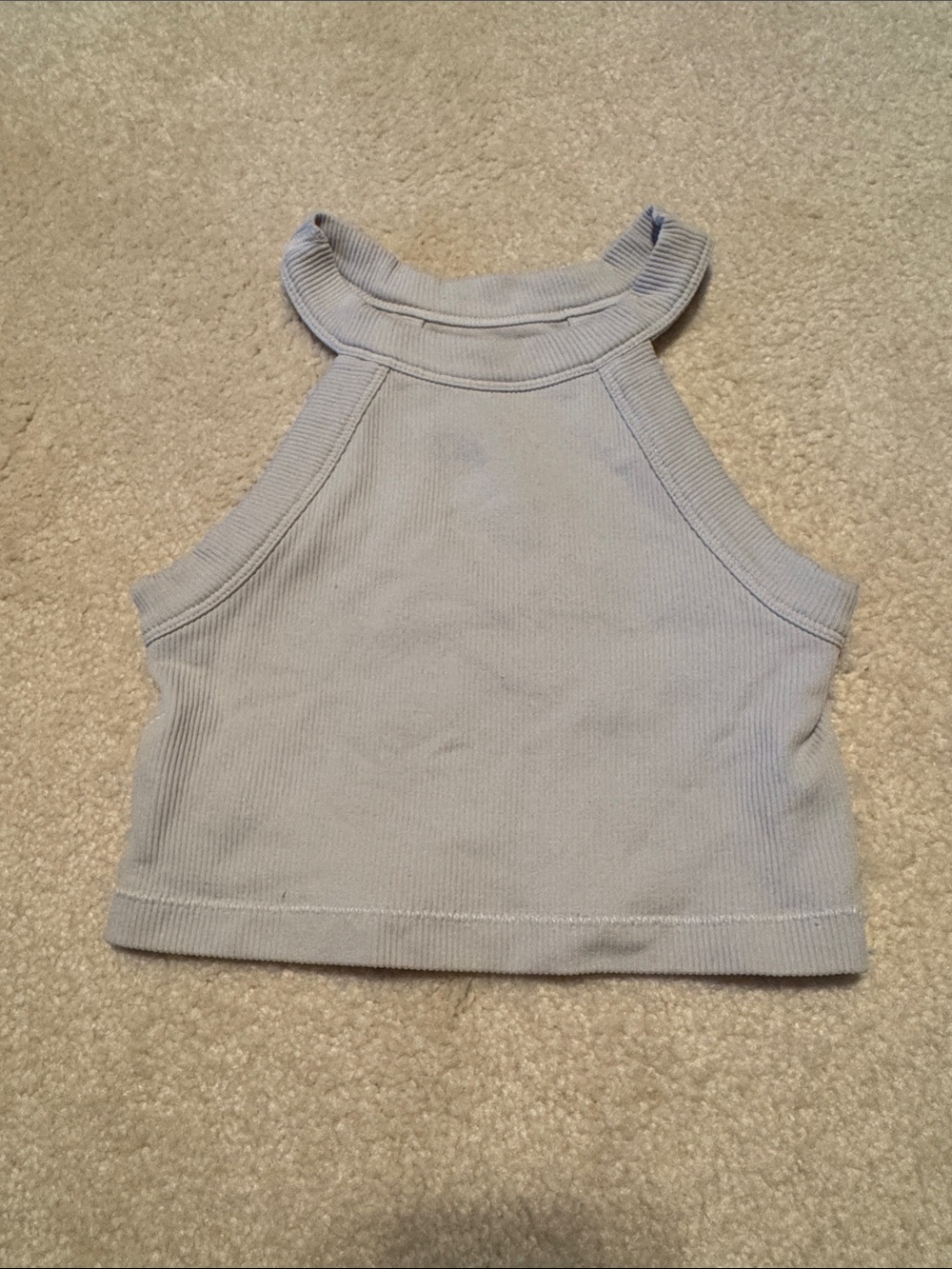 art class Light Gray Ribbed Halter Tank Top